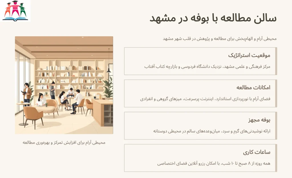 سالن مطالعه با بوفه مشهد
